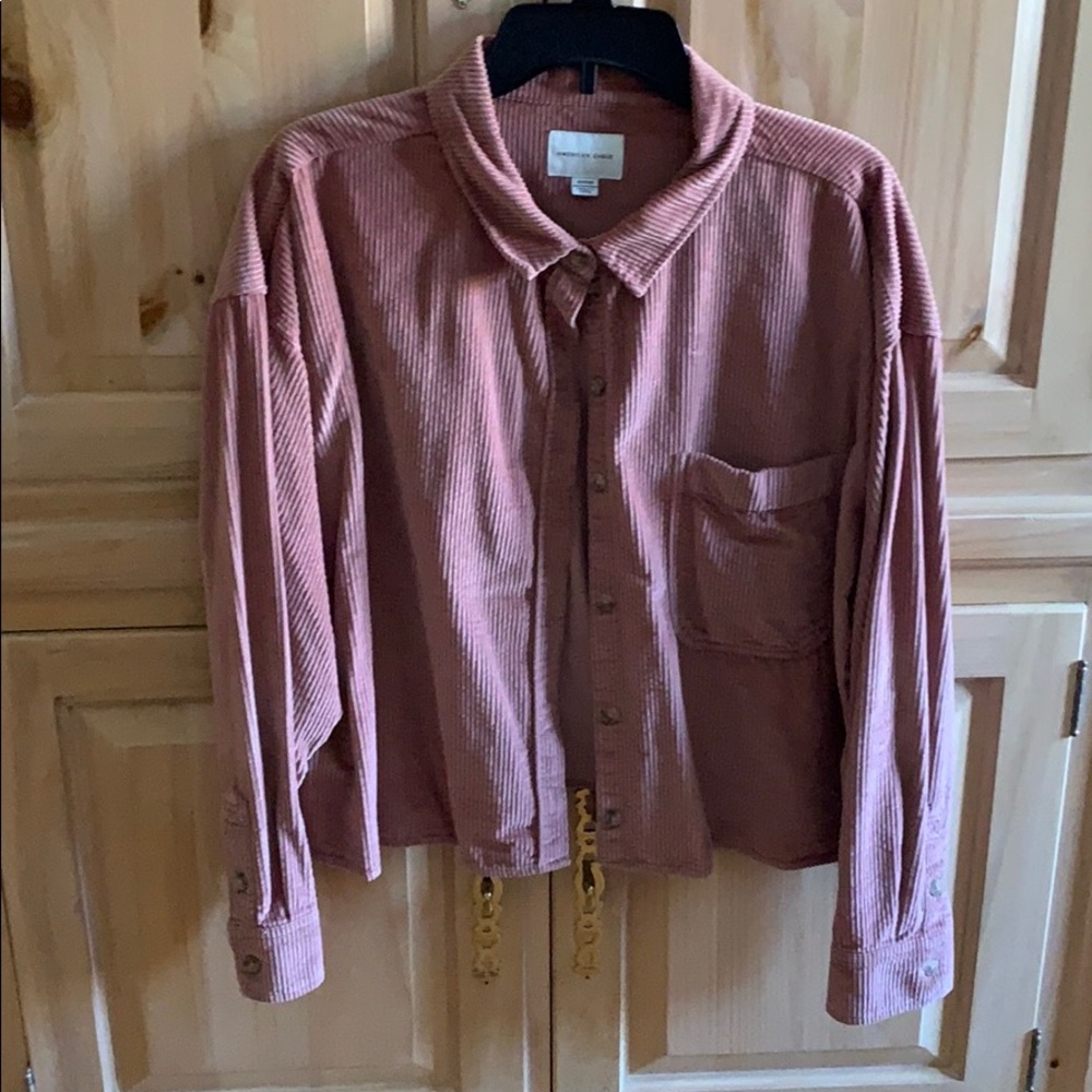 American Eagle Pink Corduroy Buttoned Jacket